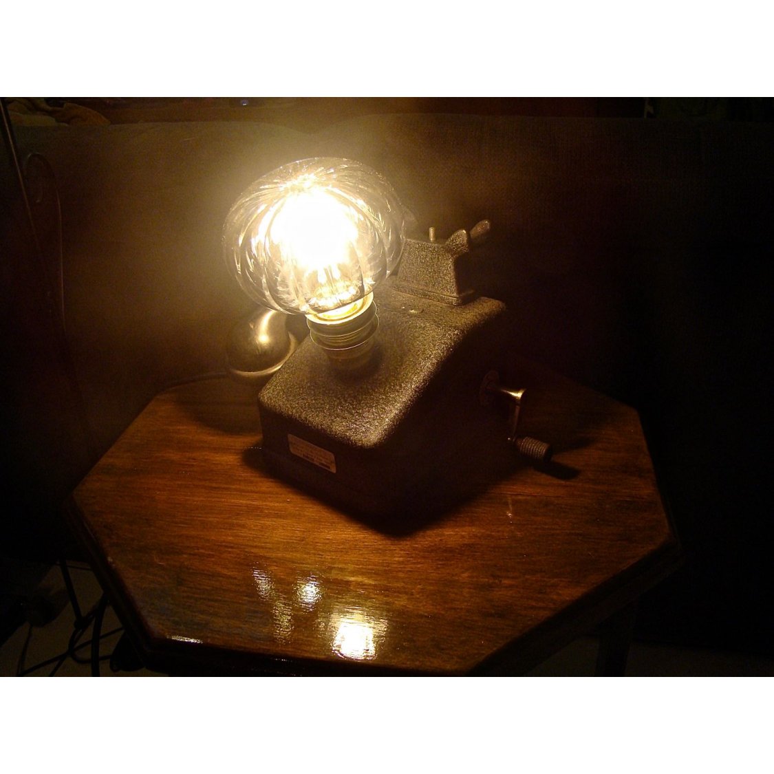 Retro steampunk telefonlampe