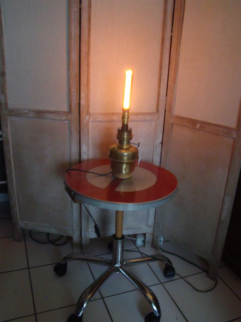 Messing parafinlampe i EDISON-stil 