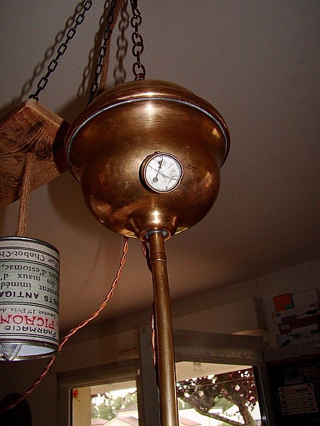 Lustre ancienne suspension &agrave; gaz 19 em