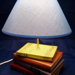 Gammel boklampe, blå 