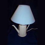 Antikk kaffekanne lampe i emaljert metallplate