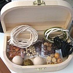 Boîte de perles en bois idéal macramé