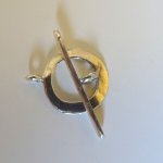 T-spenne Flat ring 17 mm sølvbelagt 