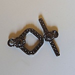 Svart nikkel diamant T-lås 20