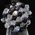 Bague Agate noire et cristal (en kit)