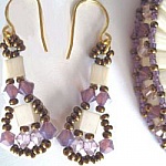 Kit boucles d'oreilles Tila parme