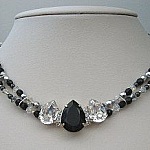 Kit collier Gouttes Noir et cristal