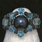 Bague en kit Lolita Ronde nacrée Bleue