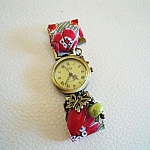 Kit montre bracelet Liberty Coquelicots et breloques