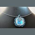 Pendentif médaillon carré Pacific Blue en kit