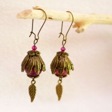 Fuchsia Quartz Bohemian øredobber