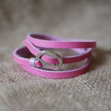 Lærarmbånd Fuchsia fin trippel sving