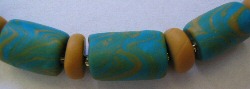 Collier perles turquoise ocre