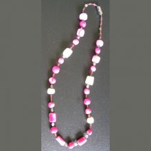 Collier fimo cama&iuml;eu Fuchsia