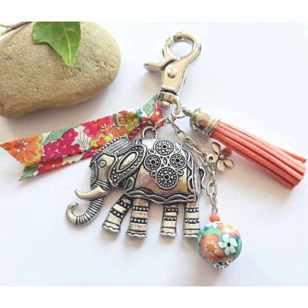 Veske juvel med stor antikk s&oslash;lv elefant anheng og matchende b&aring;nd for unik design
