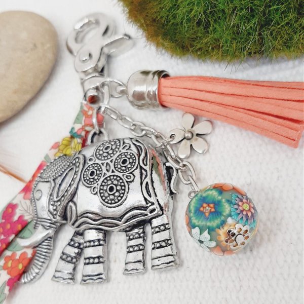 Veske juvel med stor antikk s&oslash;lv elefant anheng og matchende b&aring;nd for unik design