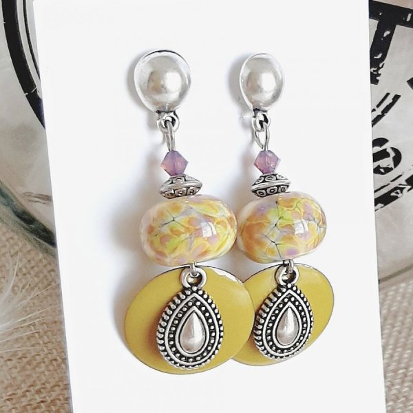 designer &oslash;redobber i gr&oslash;nn anis og antikk s&oslash;lv dr&aring;pe