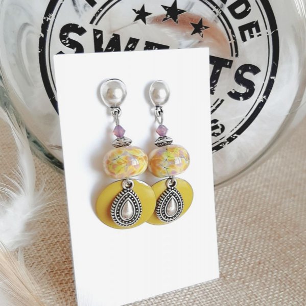 designer &oslash;redobber i gr&oslash;nn anis og antikk s&oslash;lv dr&aring;pe