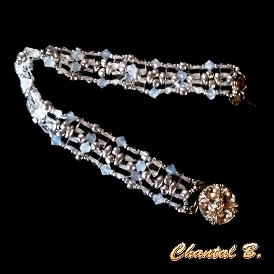 Swarovski krystall og sølv bryllup mansjett armbånd