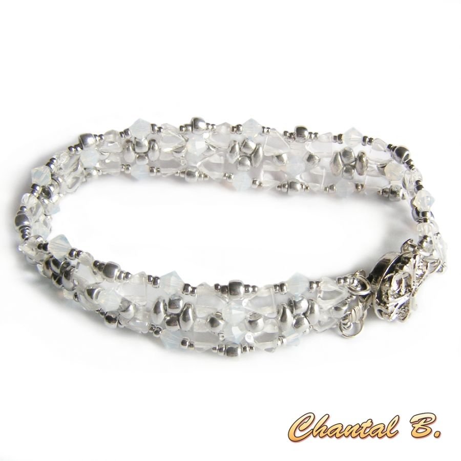 Swarovski krystall og sølv bryllup mansjett armbånd
