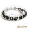 svart swarovski armbånd barokk glans vevde perler swarovski krystall svart og sølv