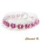 swarovski rosa fuchsia romantisk armbånd swarovski vevde perler rosa krystall og sølv