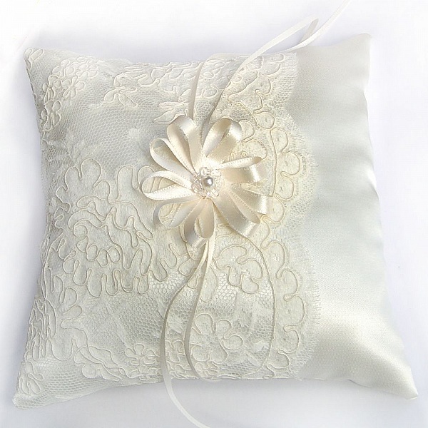 bryllup sko klips sateng sl&oslash;yfe og blonder elfenben brud