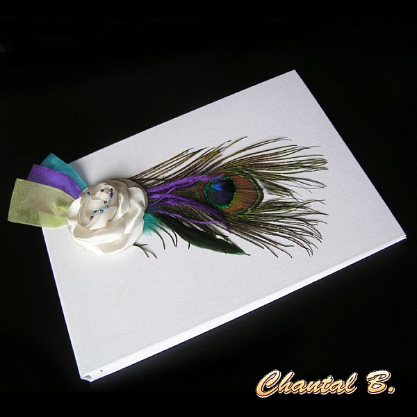 bryllup str&oslash;mpeb&aring;nd elfenben p&aring;fuglfj&aelig;r og satengblomst