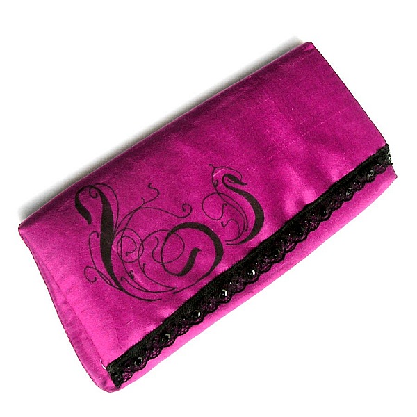 fuchsia clutch bag baguette vill silke malt bryllup
