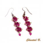 øreringer swarovski krystall rosa fuchsia og sølv kveldsbryllup