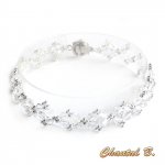 swarovski romantisk armbånd swarovski vevde perler krystall og sølv