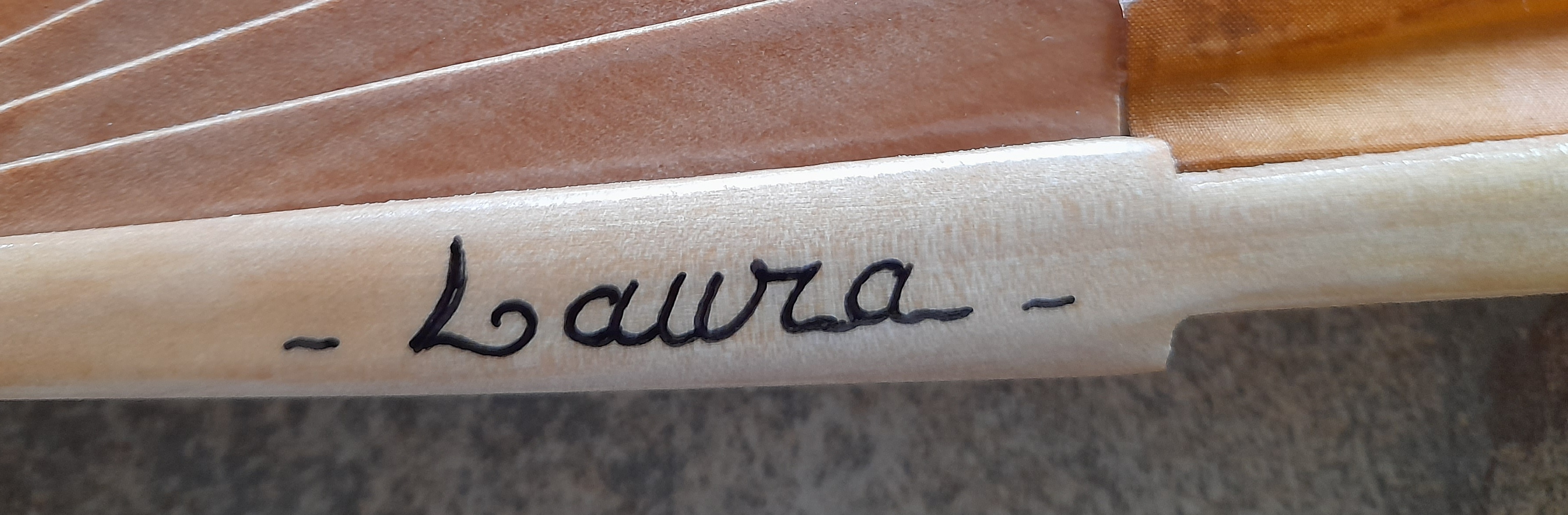 Håndtegnet og malt bomullsvifte "AGRA