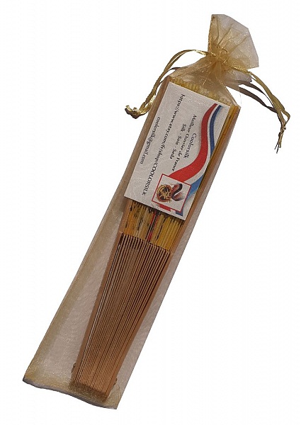 H&aring;ndtegnet og malt satengvifte "Liberty