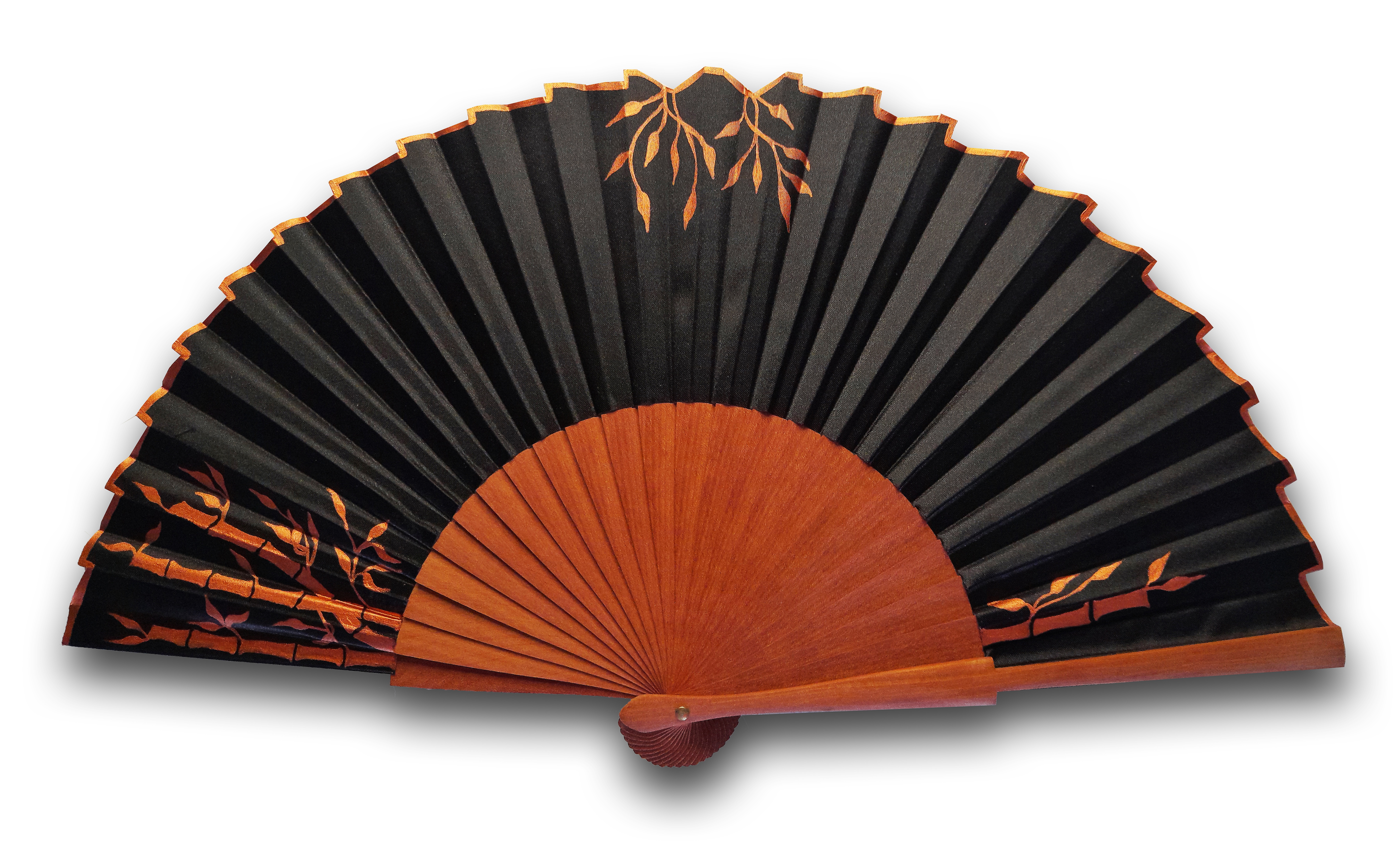 Eventail en soie  dessin&eacute;e et peinte &agrave; la main "Japan"