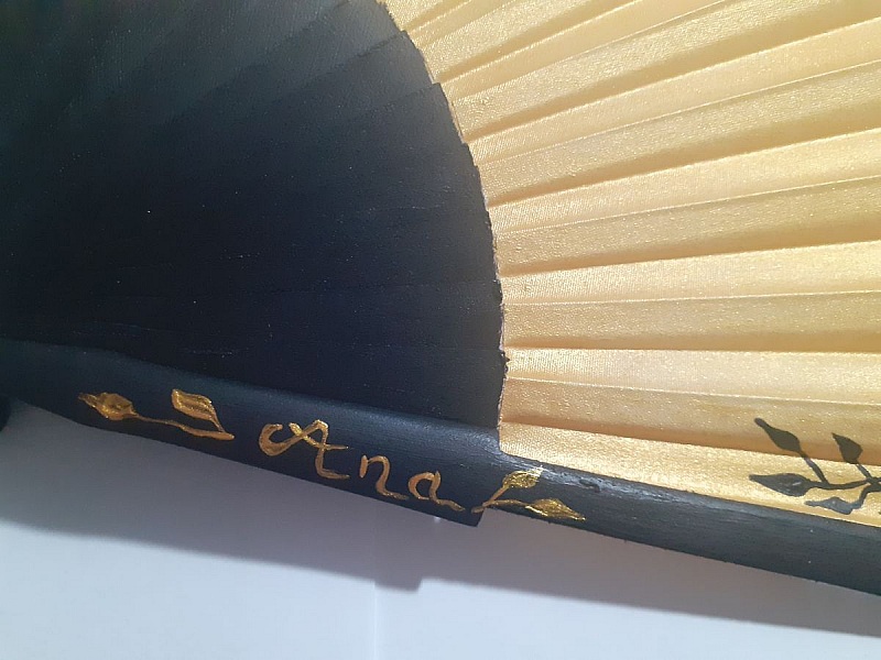 Ny dyrekretsen kolleksjon, h&aring;ndmalt bomull mini vifte. "Vekten"