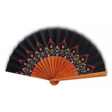 Unisex håndmalt bomullsvifte. "Mandala" 19cm