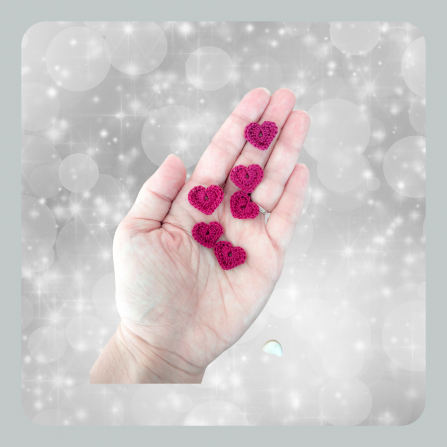 Fuchsia" lite påført hjerte