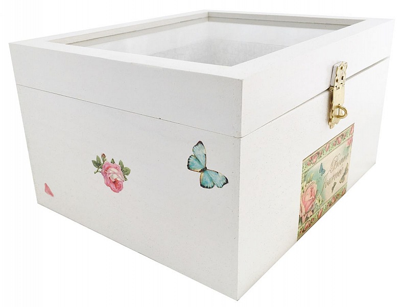 Trekasse med glasslokk. Modell : god dag