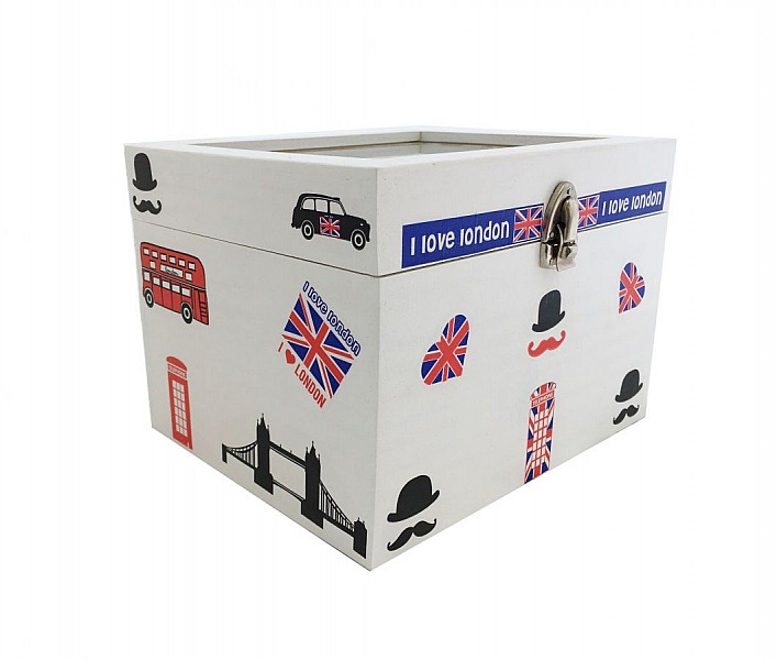 Trekasse og glasslokk. Modell : london