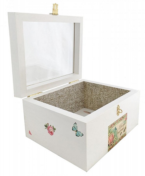 Trekasse med glasslokk. Modell : god dag