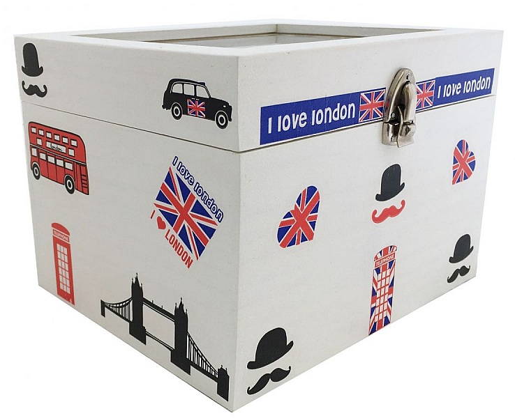 Trekasse og glasslokk. Modell : london