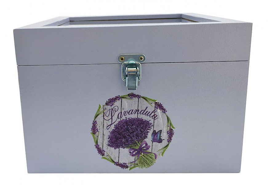 Trekasse med glasslokk. Modell : lavendula.