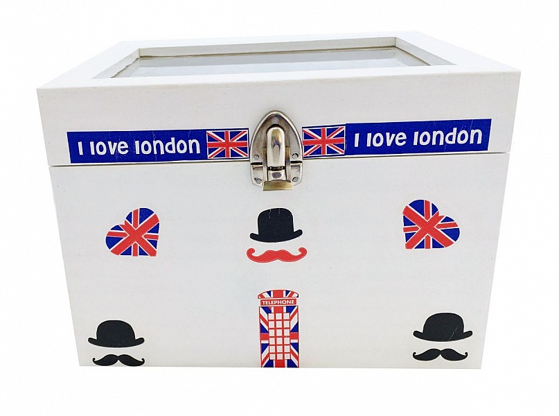 Trekasse og glasslokk. Modell : london