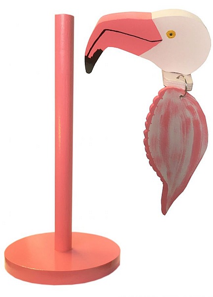 "Den rosa flamingo-papirh&aring;ndkleholderen. 