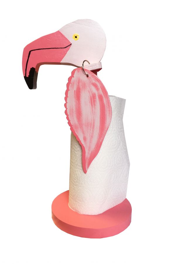 "Den rosa flamingo-papirhåndkleholderen. 