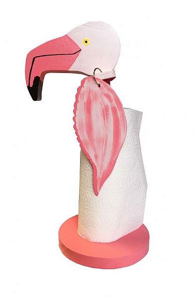 "Den rosa flamingo-papirh&aring;ndkleholderen. 