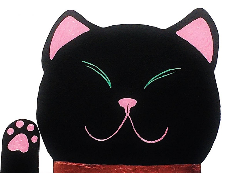 Treklokke modell "Maneki-neko" kinesisk katt