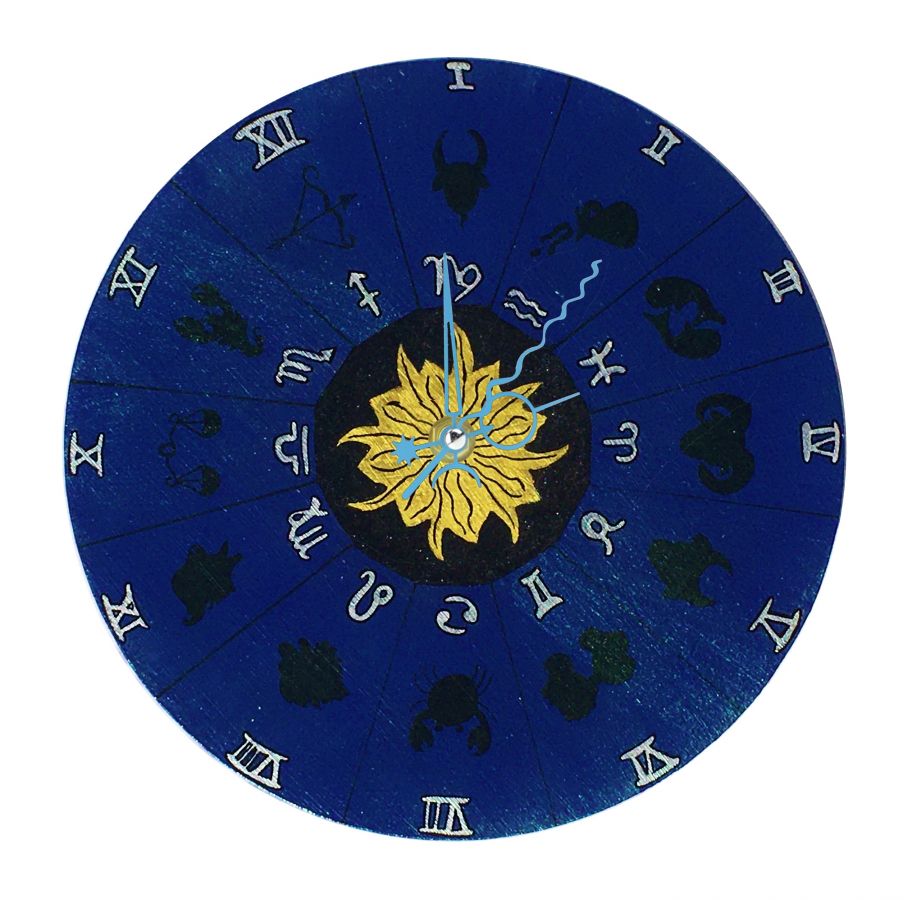 Rund treveggklokke modell "horoskop 