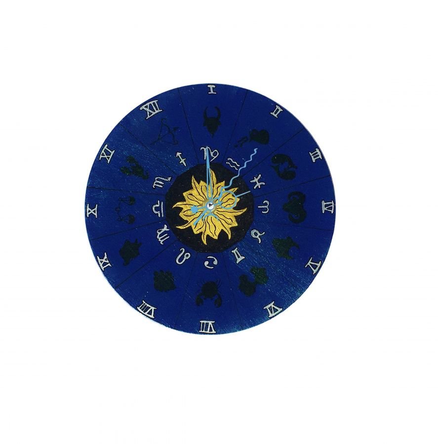 Rund treveggklokke modell "horoskop 