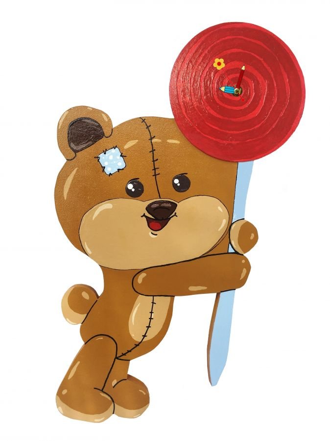 Klokke "bamse og godteri" mdf barn
